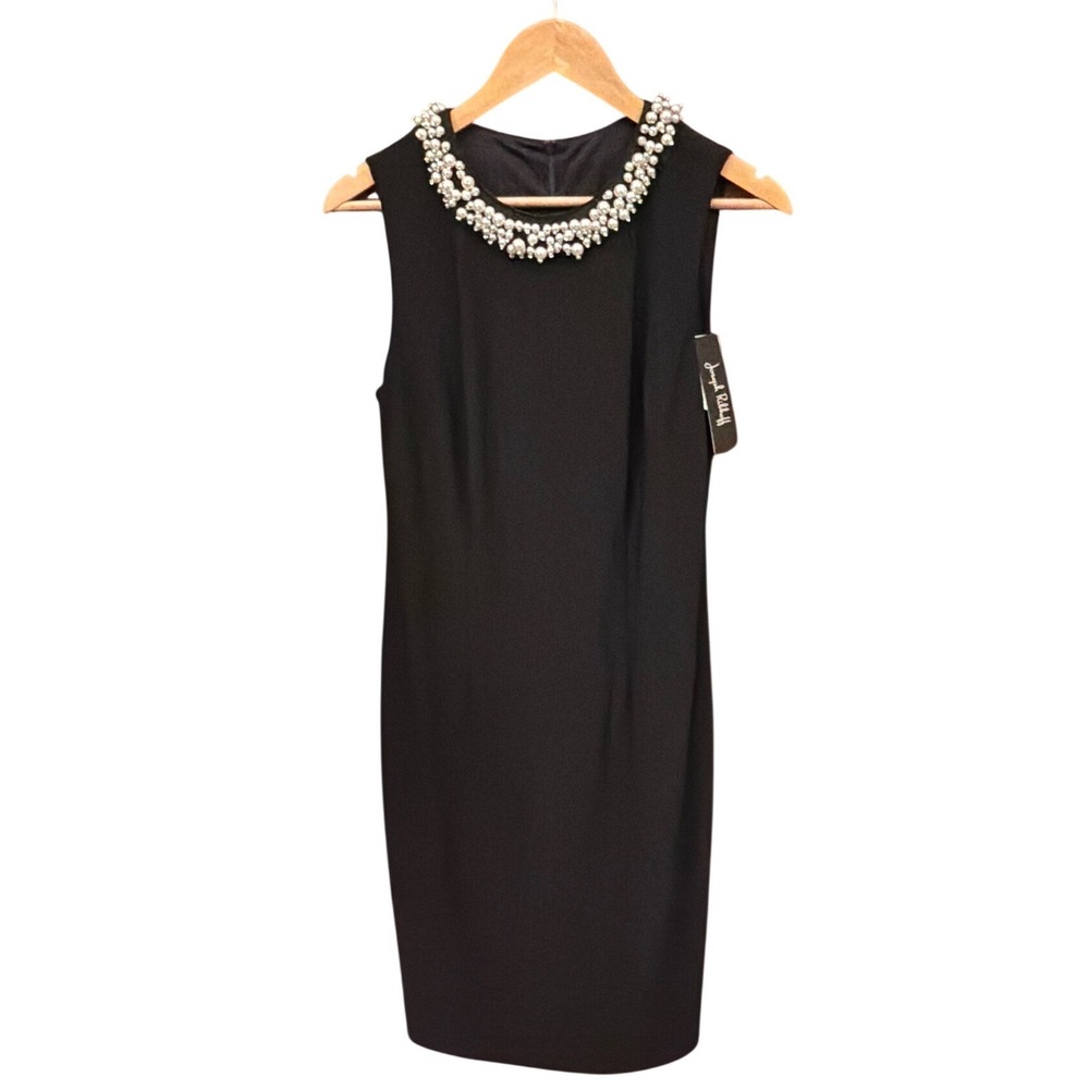 NWT Joseph Ribkoff Sheath Dress Pearl Rhinestone Elegant Formal Classic